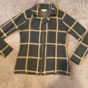 Plaid sweater blazer